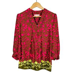 Banana Republic 3/4 Sleeve Tunic Top Jacquard Blouse Career Casual - S